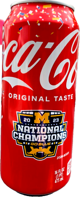 #ad 2023 Michigan Wolverines NATIONAL CHAMPIONS 16 oz Coca Cola Can FULL *LIMITED* $7.50
