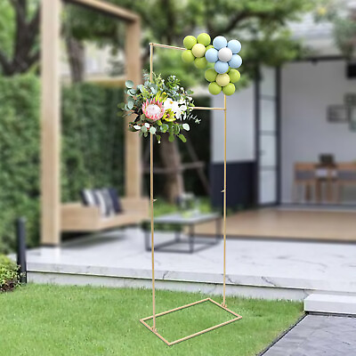 #ad Gold Square Arch Stand Backdrop Metal Wedding StanVenue Arch Balloon Decor Frame $32.30