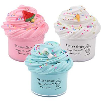 #ad Scented Slime Kit with 3 Pack Butter SlimePink WatermelonWhite Ice Cream an... $20.62