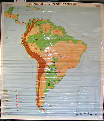 #ad School Wall Map America South America Card Role Map Top 52 13 16x60 3 16in $129.82