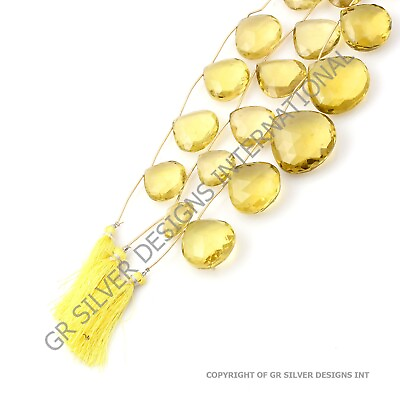 #ad Beautiful Lemon Quartz Faceted Heart Bead Natural Quartz Gemstone Handmade Beads $88.06