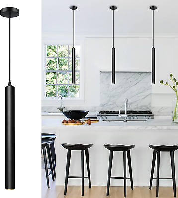 #ad Black Modern Pendant Light LED Minimalist Pendant Lighting Fixture Strip Penda $61.38