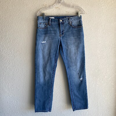 #ad Gap 1969 Womens Jeans Sexy Boyfriend Size 26 Mid Rise Distressed Pants 30x26.5 $14.95