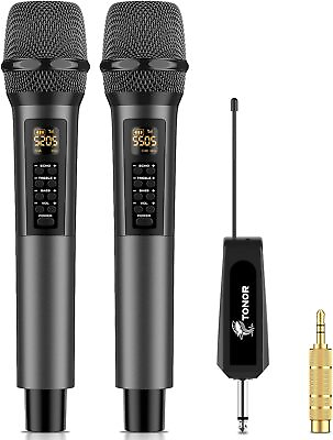 #ad TONOR Wireless Microphone with Treble Bass Echo Dual Dynamic Handheld Mic $59.99