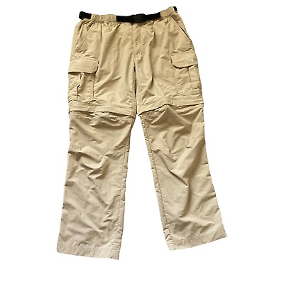 #ad Gander Mountain 30x29 Cargo Pants Zip Convertible Shorts Beige Hiking Outdoor $29.00