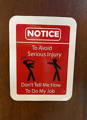 #ad Avoid Injury It#x27;s My Job Sticker Waterproof Buy Any 4 For $1.75 Each Storewide $2.95