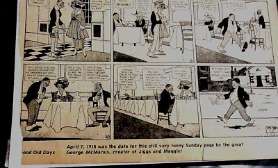 #ad George Mc Namus CREATOR of JIGGS COMIC 1918 Sunday Page #x27;ROSIE#x27;S BEAU#x27; $9.50