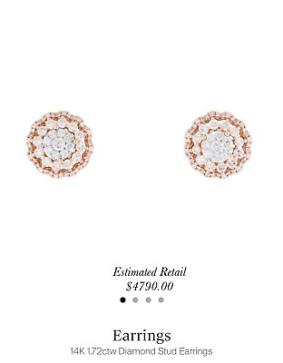 #ad Earrings Brand. 14K Rose Gold 1.72ctw Diamond Stud Earrings $2500.00