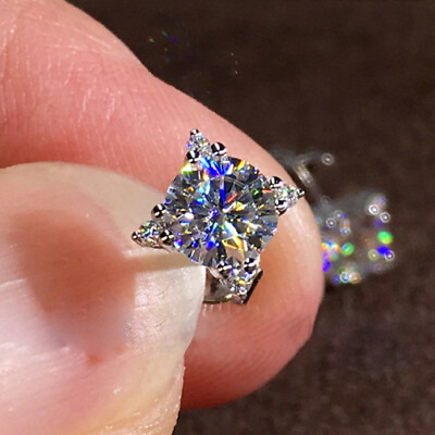 #ad Gorgeous 925 Silver Stud Earring Women Cubic Zircon Wedding Jewelry Gift $7.19