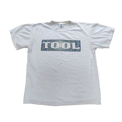 #ad TOOL Eye T Shirt 2002 Double Sided White Anvil Mens Size Large Vintage RARE $90.90