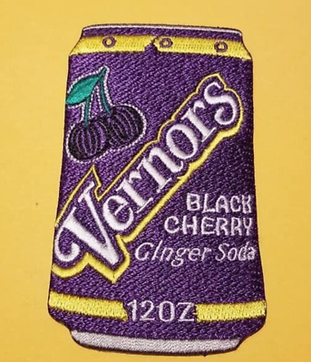 #ad Vernors Black Cherry Ginger Made Michigan Embroidered Patch approx 2.25x3.75quot; $7.62