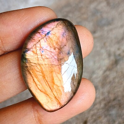 #ad Natural Multi Fire Labradorite 67 cts Fancy Cabochon Loose Fire Gemstone $5.99