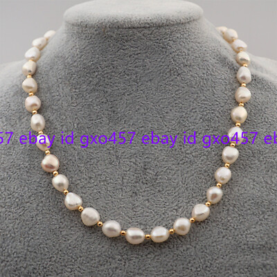 #ad 4 5MM 7 8MM 8 9MM 9 10MM WHITE NATURAL FRESHWATER PEARL NECKLACE 14 48 INCHES $19.99