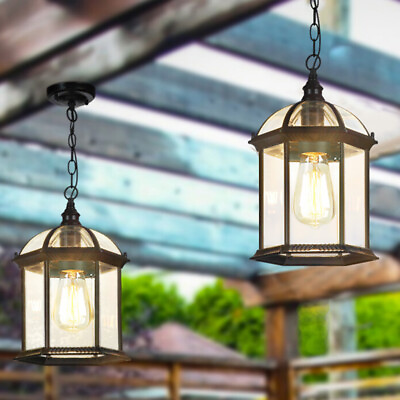 #ad Outdoor Pendant Lighting Garden Lamp Black Chandelier Light Yard Ceiling Light AU $115.93