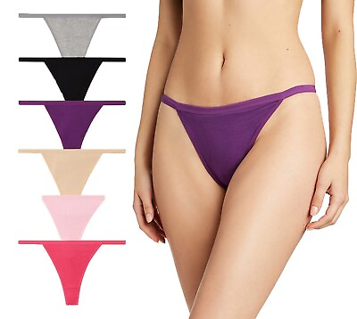 #ad Women Cotton Thongs Lot underwear G String Sexy Multicolor Panties M Size Pack 6 $13.49