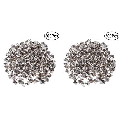 #ad 400 Pcs Silver Pyramid Studs Square Rivet Studs Spikes Clothing $13.25