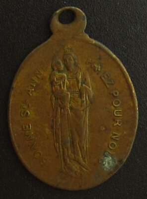 #ad Vintage Saint Anne Medal Religious Holy Catholic Virgin Mary $8.99