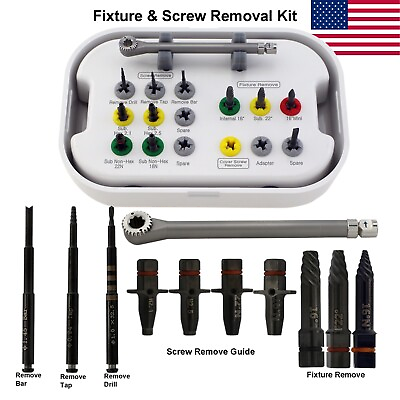 #ad Implant Fixture Fractured Screw Removal Kit Torque Wrench Remove Guide Drill SOS $71.99