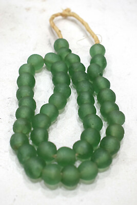 #ad Beads African Green Recycled Glass 13 15 mm $15.40