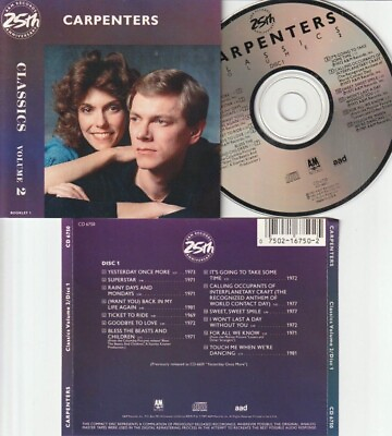 #ad CARPENTERS 25th Anniversary Volume 2 CD 1987 LIKE NEW $12.88