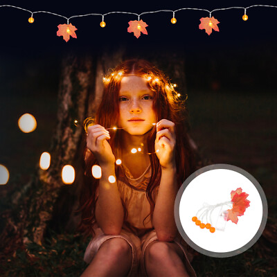 #ad Pumpkin Maple Leaf String Lights Cloth LED Night Outdoor Hanging $8.85