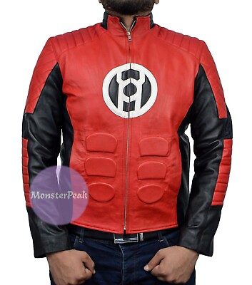 #ad Gardner#x27;s Ryan Reynolds Red Lantern Leather Jacket XXS 5XL $88.00