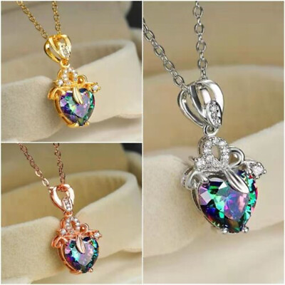 #ad Heart Mystic Pendant Alloy Necklace Choker Chain For Women Wedding Jewelry Charm $2.85
