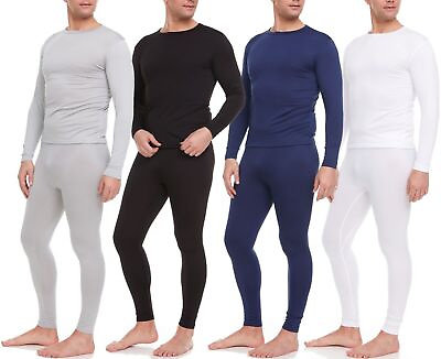 #ad Men Winter Microfiber Fleece Thermal Lined Long Johns Warm Underwear Shirt Pants $19.99
