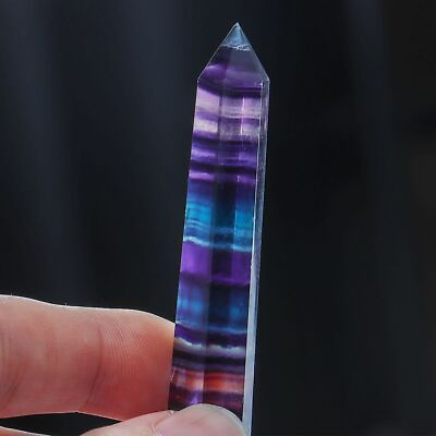 #ad Natural Purple Quartz Crystal Point Hexagonal Wand Stone Obelisk Healing Reiki $6.98