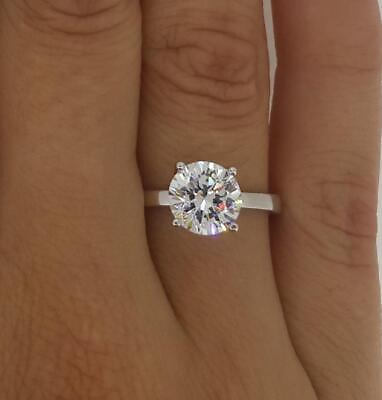 #ad 2.75 Ct 4 Prong Solitaire Round Cut Diamond Engagement Ring VS1 G White Gold 18k $7527.00
