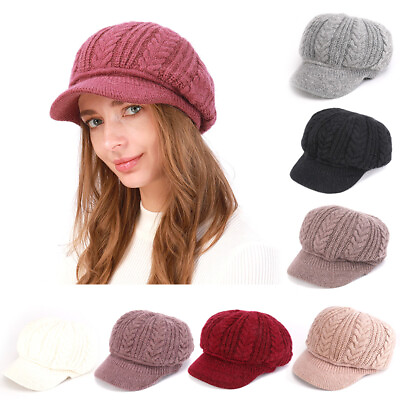 #ad Women Ladies Winter Warm Knit Hat Crochet Slouchy Baggy Peaked Beanie Cap US $9.69