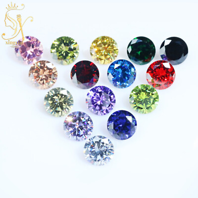 #ad 3mm 15mm Multi Colour Round Cubic Zirconia 5A Loose CZ Stones For Jewelry Gems $25.99
