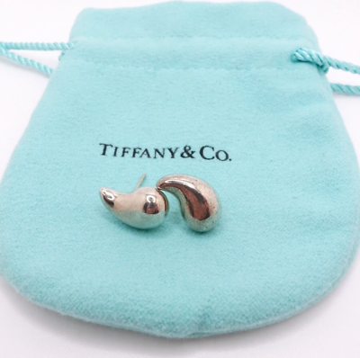#ad Tiffany amp; Co. Elsa Peretti Sterling Silver Teardrop Stud Earrings $189.95