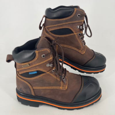 #ad Absolute Canada Work Safety Boot Mens Brown Black Leather Lace Up Arctic Grip 10 $64.97