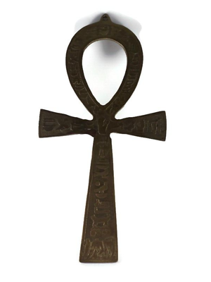 #ad Egyptian Key Ankh Life Ancient Made And Goddess Handmade Scarab Brass Vintage $75.00
