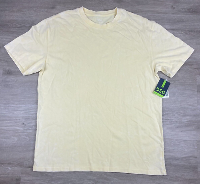 #ad Mens Short Sleeve T Shirt 100% Organic Cotton Soft Custom Dyed Yellow LARGE $11.95