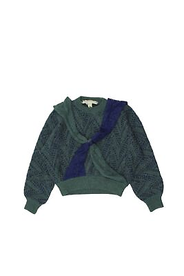 #ad Cristina Piu Women#x27;s Silk Wool Acrylic Knit Jumper Vintage Green Sweater VTG GBP 35.00