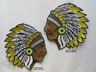 #ad 3034 7 1 2quot;INDIAN CHIEF HEADDRESS EMBLEM PATCH SEW ON EMBROIDERED APPLIQUE PATCH $9.00