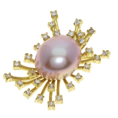 #ad Pearl Pearl Diamond Pendant top K18 Yellow Gold 9.1g $1035.00