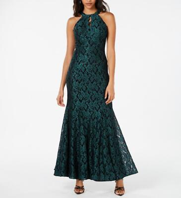 #ad New $149 Night Way Women#x27;s Long Lace Halter Sleeveless Dress A2332 $26.99