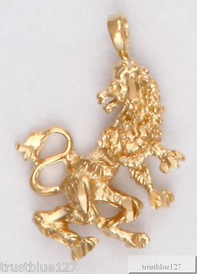 #ad Leo Lion 24k Yellow Gold Plated Zodiac Charm Pendant Astrological Sign Horoscope $13.49