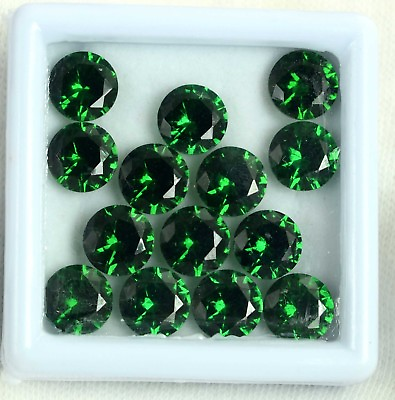 #ad Round 14 Pcs African Green Garnet Gemstone Lot 25 Ct 8 mm Natural AGI Certified $27.71