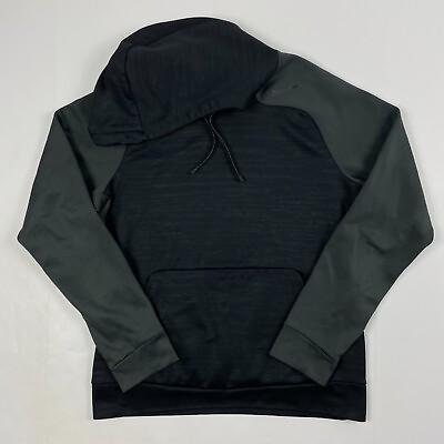 #ad Nike Sweatshirt Men#x27;s Medium Therma Fit Long Sleeve Hooded Pullover Lined Black $8.98