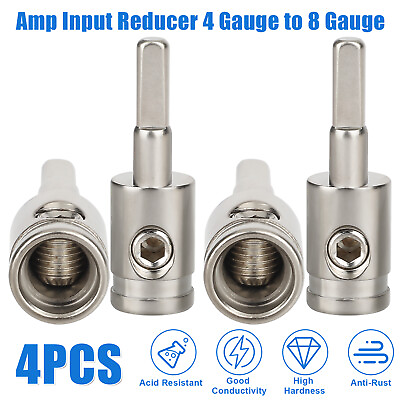 #ad #ad 4x Car Audio Amp Input Reducer 4 Gauge to 8 Gauge Wire Reducer Power and Ground $13.48