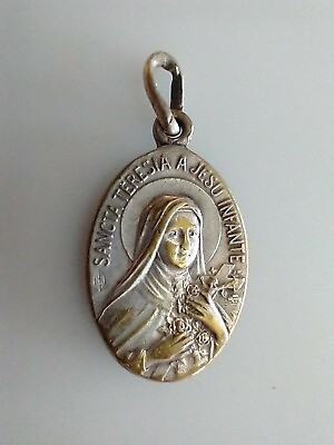 #ad Catholic Vintage St Teresia Therese Religious Medal $10.99