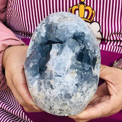 #ad 2730G Natural Beautiful Blue Celestite Crystal Geode Cave Mineral Specimen 673 $146.00