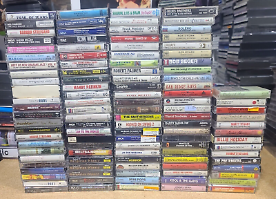 #ad 100 Cassete tapes lot wholesale bulk Various artists assorted rock pop jazz $59.99