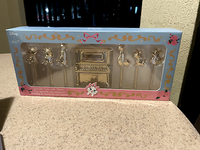 #ad Disney Parks Aristocats Ann Shen Gold Piano Cat Garnish Picks Hors d#x27;oeuvres NEW $39.99