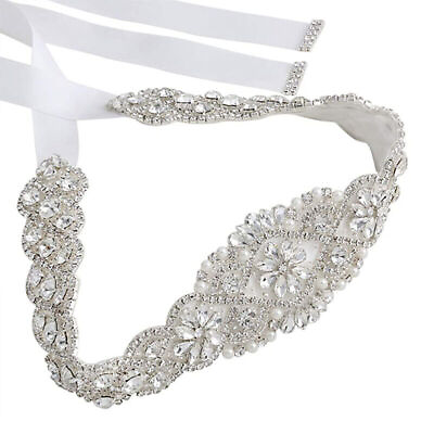 #ad Handmade Long Crystal Bridal Sashes Rhinestone Belts for Wedding Prom Dresses $13.29