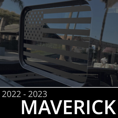 #ad BocaDecals 2022 2024 Ford Maverick Rear Middle Window American Flag Decal $18.99